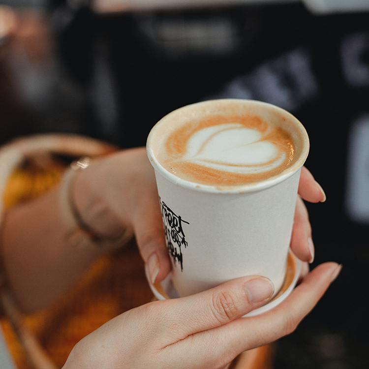 disposable paper coffee cup